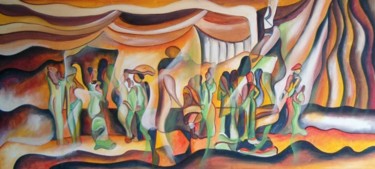 Pintura intitulada "Festa da vida" por Antonio Guimaraes Santos, Obras de arte originais, Óleo