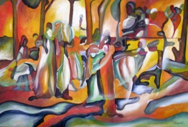 Pintura intitulada "Festa no campo" por Antonio Guimaraes Santos, Obras de arte originais