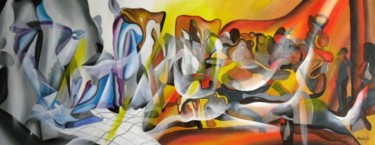 Pintura intitulada "Festa da vida (pain…" por Antonio Guimaraes Santos, Obras de arte originais, Óleo