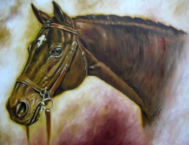 Pintura intitulada "Cabeça de cavalo" por Antonio Guimaraes Santos, Obras de arte originais