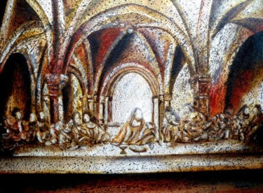 Pintura intitulada "Santa Ceia" por Antonio Guimaraes Santos, Obras de arte originais