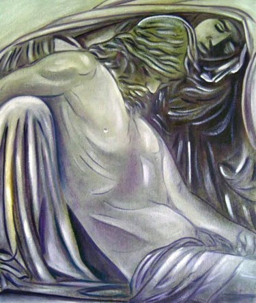 Pintura intitulada "Cristo" por Antonio Guimaraes Santos, Obras de arte originais