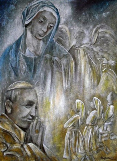Pintura intitulada "Adoração da Trindade" por Antonio Guimaraes Santos, Obras de arte originais