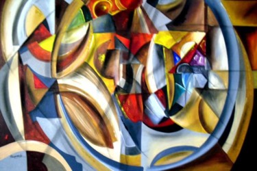 Pintura intitulada "Simetrias do tempo" por Antonio Guimaraes Santos, Obras de arte originais