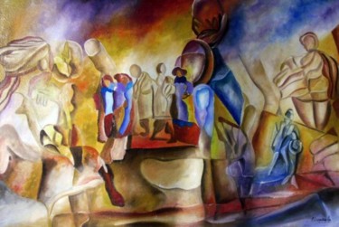 Pintura intitulada "Festa da vida II" por Antonio Guimaraes Santos, Obras de arte originais
