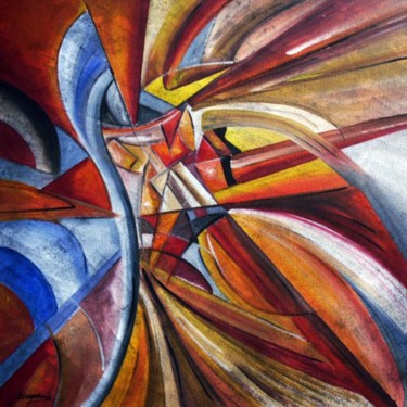 Pintura intitulada "Fusão de linhas" por Antonio Guimaraes Santos, Obras de arte originais