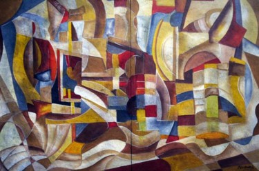 Painting titled "Abstractus (diptico)" by Antonio Guimaraes Santos, Original Artwork