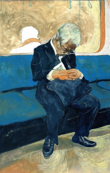 Pintura titulada "le métro" por Antonio Jaenada, Obra de arte original, Oleo