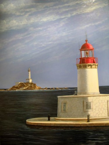 Pintura titulada "entrada al puerto d…" por Antonio Pozo, Obra de arte original
