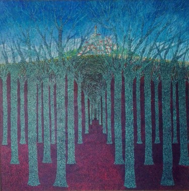 Painting titled "BOSCO SEGNICO" by Antonio Presti, Original Artwork, Acrylic