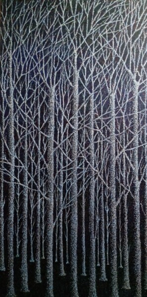 Malerei mit dem Titel "Betulle di notte" von Antonio Presti, Original-Kunstwerk, Acryl Auf Keilrahmen aus Holz montiert