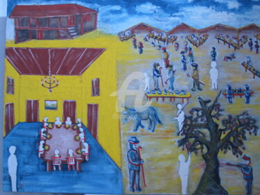 Peinture intitulée "O Ladrão de Figos e…" par Antonio Santos, Œuvre d'art originale, Huile