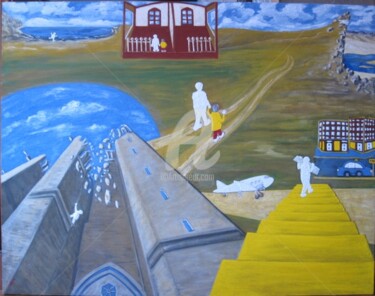 Peinture intitulée "Viagens inacabadas…" par Antonio Santos, Œuvre d'art originale, Huile