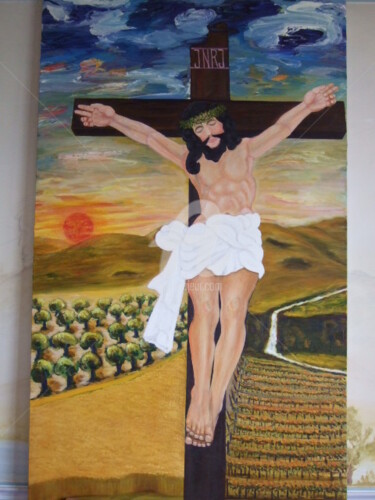Peinture intitulée "O Senhor Santo Jesu…" par Antonio Santos, Œuvre d'art originale, Huile