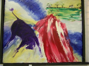 Peinture intitulée "rêve de toro" par Antonio Sclano, Œuvre d'art originale, Huile