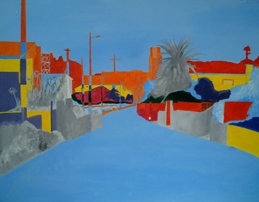 Pintura intitulada "Rua planificada" por Gabriel, Obras de arte originais, Óleo