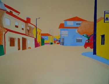 Pintura intitulada "Rua sobre creme" por Gabriel, Obras de arte originais, Óleo