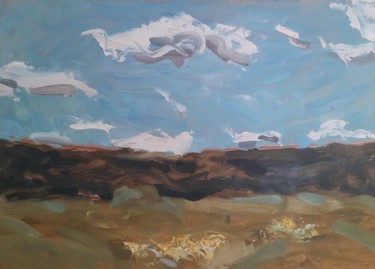 Schilderij getiteld "Быстрые облака." door Anton Tishkov, Origineel Kunstwerk, Olie