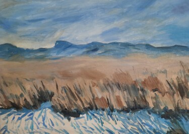 Картина под названием "Синие горы" - Антон Тишков, Подлинное произведение искусства, Масло