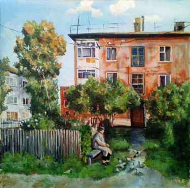 Painting titled "По Спартаковской" by Anton Kupriianov, Original Artwork, Oil