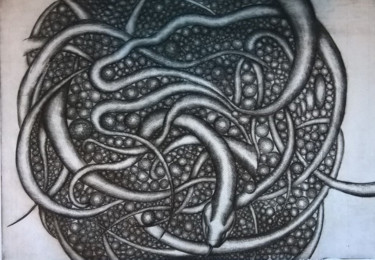 Gravures & estampes intitulée "Snake" par Antonluca Cavicchia, Œuvre d'art originale