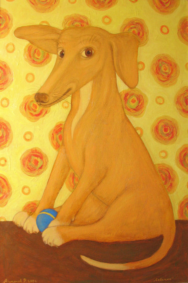 「Собачка.」というタイトルの絵画 Roman Antonovによって, オリジナルのアートワーク, オイル