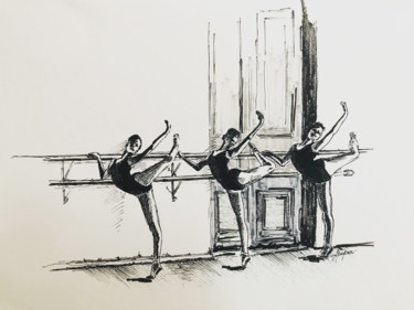 「Ballet 1」というタイトルの描画 Anton Popovによって, オリジナルのアートワーク, 顔料