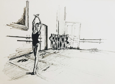 Zeichnungen mit dem Titel "Ballet 2" von Anton Popov, Original-Kunstwerk, Pigmente