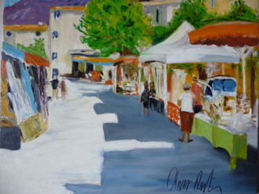 Painting titled "Marché Provençal de…" by Oliver Anton, Original Artwork, Oil