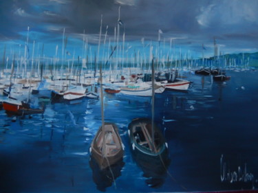 Painting titled "Au pays de la mer" by Oliver Anton, Original Artwork, Oil