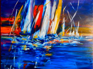 Pintura intitulada "Vendée Globe" por Oliver Anton, Obras de arte originais, Óleo