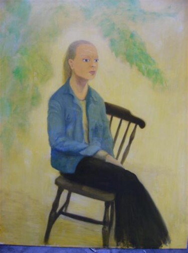 Peinture intitulée "Mandy op een stoel" par Antoon Diepstraten, Œuvre d'art originale, Huile