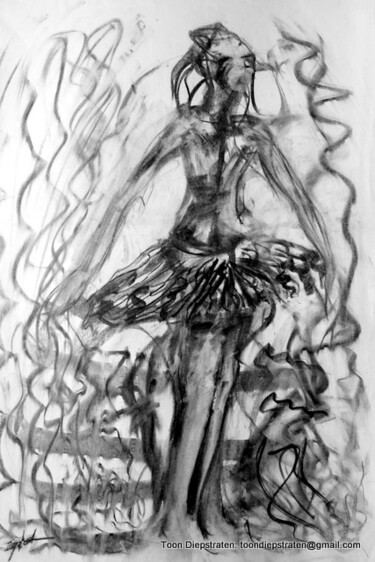Zeichnungen mit dem Titel "Ballerinas Jungle" von Antoon Diepstraten, Original-Kunstwerk, Andere