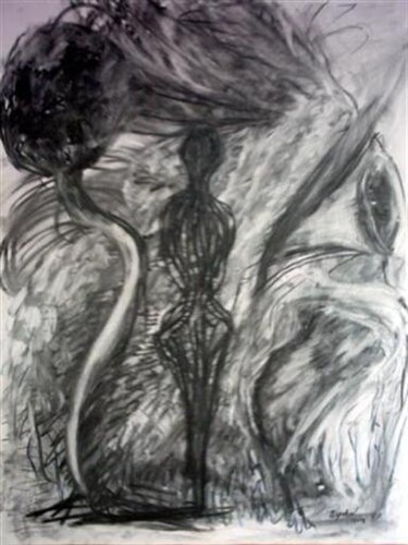 Drawing titled "Rising Nymph" by Antoon Diepstraten, Original Artwork