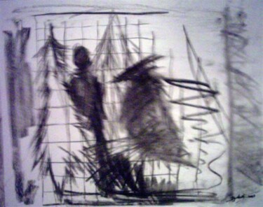Tekening getiteld "Root bird" door Antoon Diepstraten, Origineel Kunstwerk