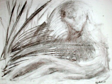 Drawing titled "The player" by Antoon Diepstraten, Original Artwork, Charcoal