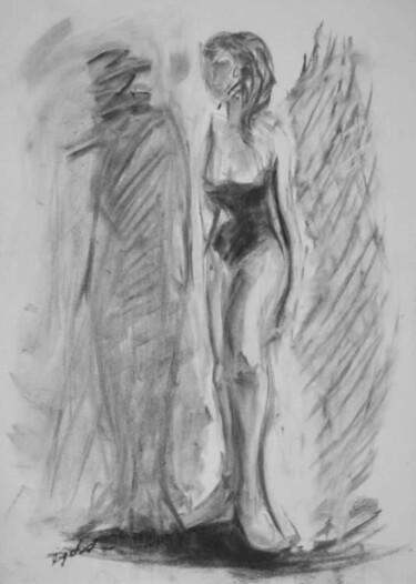 Drawing titled "Girl Standing" by Antoon Diepstraten, Original Artwork, Other
