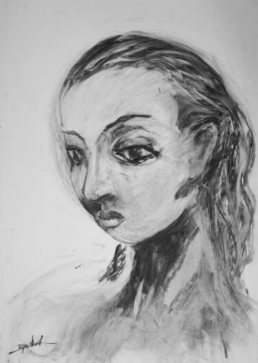 Drawing titled "Aphrodite" by Antoon Diepstraten, Original Artwork, Charcoal