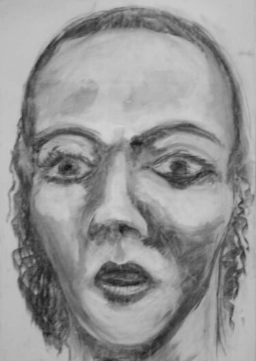 Dibujo titulada "Face Frontal" por Antoon Diepstraten, Obra de arte original, Otro