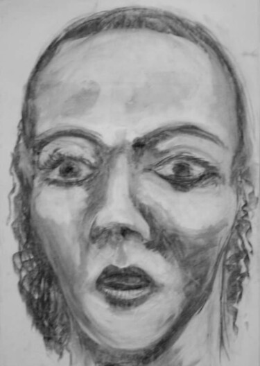 Desenho intitulada "Face Frontal" por Antoon Diepstraten, Obras de arte originais, Outro