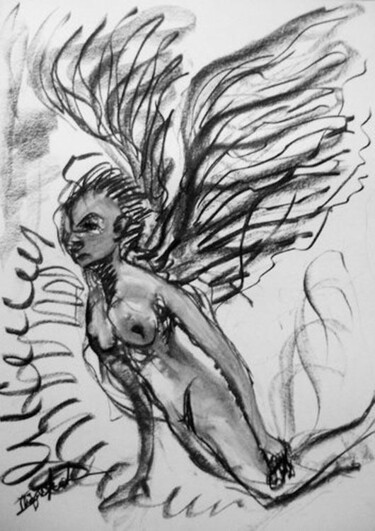 Zeichnungen mit dem Titel "Falling Angel" von Antoon Diepstraten, Original-Kunstwerk, Andere