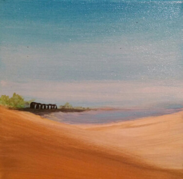 Schilderij getiteld "Strandmysterie" door Antoon Diepstraten, Origineel Kunstwerk, Acryl