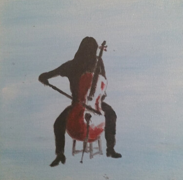 Painting titled "cello" by Antoon Diepstraten, Original Artwork, Acrylic