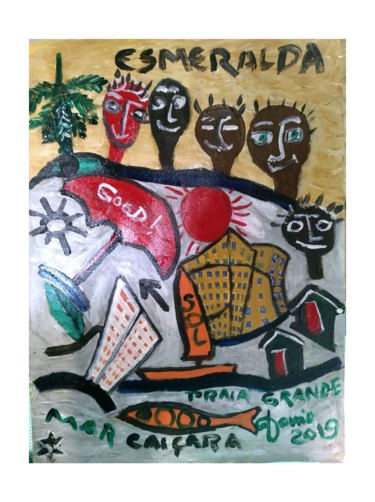 Um Sol para todos Pintura titulada "Um Sol para todos" por Antonio Alves De Souza, Obra de arte original, Acrílico