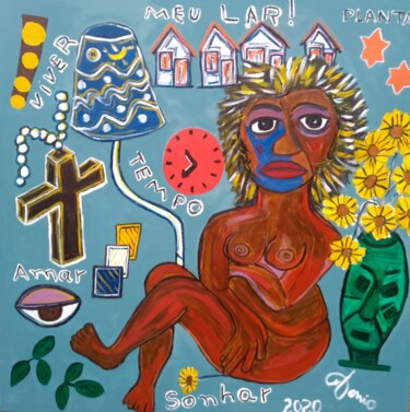Malerei mit dem Titel "Vida privada minha…" von Antonio Alves De Souza, Original-Kunstwerk, Acryl