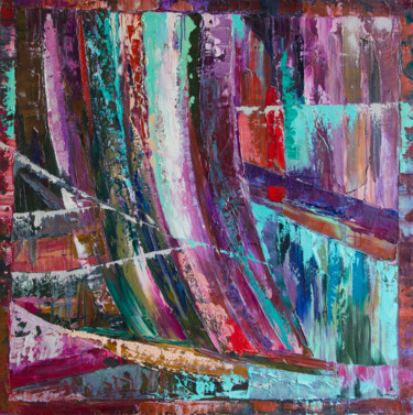 Картина под названием "Поющие фонтаны" - Ekaterina Antropova, Подлинное произведение искусства, Масло