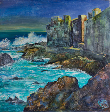 Картина под названием "Дом на берегу океан…" - Ekaterina Antropova, Подлинное произведение искусства, Масло