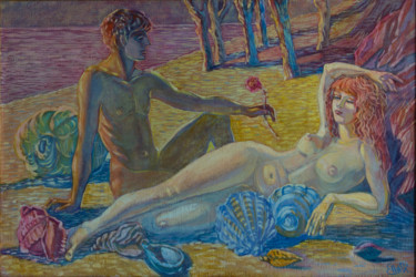 Schilderij getiteld "Античные сны" door Ekaterina Antropova, Origineel Kunstwerk, Olie