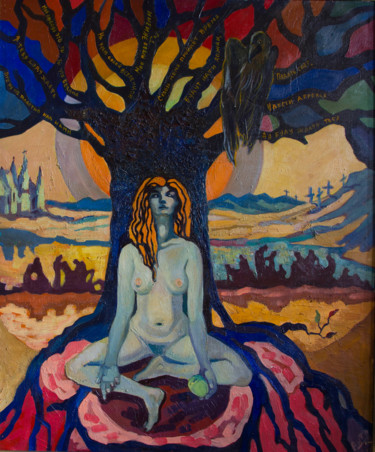 Картина под названием "Древо желаний" - Ekaterina Antropova, Подлинное произведение искусства, Масло