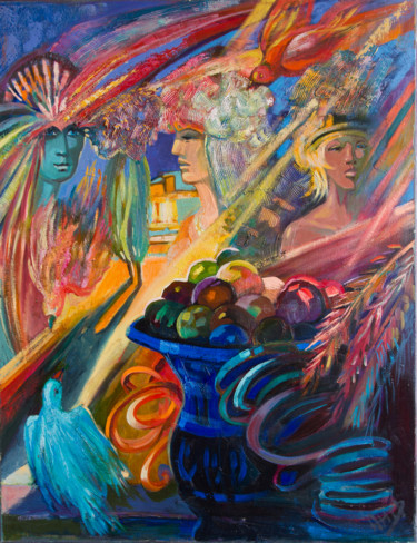 Картина под названием "Луч солнца" - Ekaterina Antropova, Подлинное произведение искусства, Масло